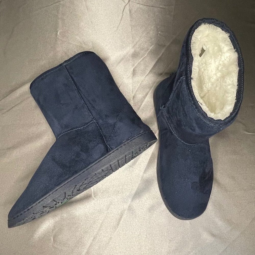 Dawg's Blue Suede Booties, Size 9